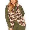 Asoph Plus Size Cozy Camo Hooded Vest
