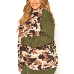 Asoph Plus Size Cozy Camo Hooded Vest -Radiant Drape Sales 2016219 106 2