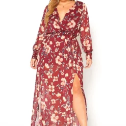 Asoph Plus Size Floral Print Chiffon Maxi Dress 8 Asoph Plus Size Floral Print Chiffon Maxi Dress -Radiant Drape Sales 2016233 111 1