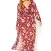 Asoph Plus Size Floral Print Chiffon Maxi Dress