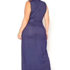 Asoph Plus Size Double Slit Denim Maxi Dress -Radiant Drape Sales 2016241 290 4