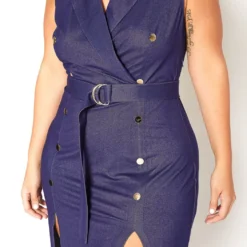 Asoph Plus Size Double Slit Denim Maxi Dress -Radiant Drape Sales 2016241 290 5