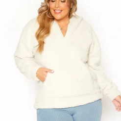 Asoph Plus Size Cozy Snow Sherpa Hoodie -Radiant Drape Sales 2016251 135 2