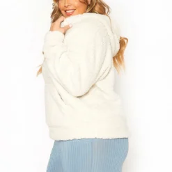 Asoph Plus Size Cozy Snow Sherpa Hoodie -Radiant Drape Sales 2016251 135 3
