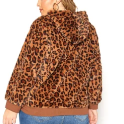 Asoph Plus Size Leopard Fleece Top -Radiant Drape Sales 2016387 361 2