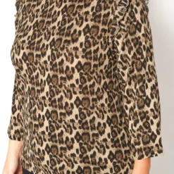 Asoph Plus Size Leopard Print Ruffle Knit Top -Radiant Drape Sales 2016388 361 4