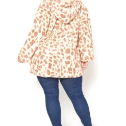 Asoph Plus Size Leopard Print Fleece Coat -Radiant Drape Sales 2016390 135 2