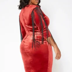 Asoph Plus Size Tassel Fringe Velvet Bodycon Mini Dress -Radiant Drape Sales 2016578 194 2