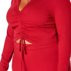 Asoph Plus Size Ruched Drawstring Crop Top & Leggings Set 9 Asoph Plus Size Ruched Drawstring Crop Top & Leggings Set -Radiant Drape Sales 2016581 111 3