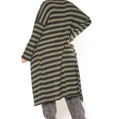 Asoph Plus Size Olive Striped Open Front Longline Cardigan -Radiant Drape Sales 2016604 125 3