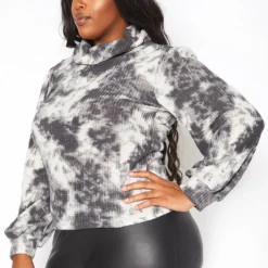 Asoph Plus Size Tie Dye Fade Thermo Knit Turtle Neck Sweater -Radiant Drape Sales 2016653 377 3