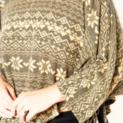 Asoph Plus Size Aztec Print Dolman Sleeve Hooded Sweater -Radiant Drape Sales 2016719 118 4