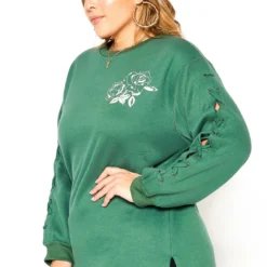 Asoph Plus Size Floral Graphic Ascent Cross Lace Sweater -Radiant Drape Sales 2016725 103 2