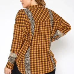 Asoph Plus Size Vintage Mood Print Button Up Collar Shirt 7 Asoph Plus Size Vintage Mood Print Button Up Collar Shirt -Radiant Drape Sales 2016728 159 3