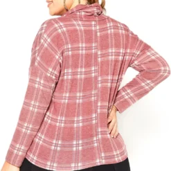Asoph Plus Size Plaid Funnel Neck Sweater -Radiant Drape Sales 2016732 111 3