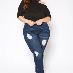 Vibrant Plus Size Button Detailed Denim Skinny Jean 7 Vibrant Plus Size Button Detailed Denim Skinny Jean -Radiant Drape Sales 2016798 939 1
