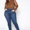 Vibrant Plus Size Favorite High Waisted Skinny Denim Jean