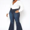 Vibrant Plus Size Bum Loving Bell Bottom Denim Jean