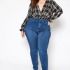 Asoph Plus Size Classic Skinny Denim High Rise Jean
