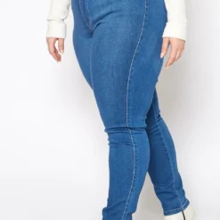 Vibrant Plus Size High Waisted Blue Wash Skinny Denim Jean -Radiant Drape Sales 2016803 938 2