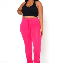 Asoph Plus Size Lounge Obsessed Ankle Stacked Fitted Pants