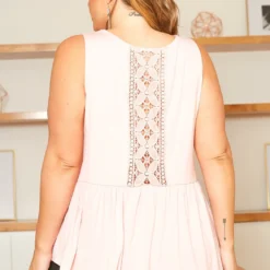 Asoph Plus Size Back Crochet Detail Flare Tank Blouse -Radiant Drape Sales 2016932 119 3