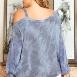 Asoph Plus Size Tie Dye Single Strap Off Shoulder Sweater 8 Asoph Plus Size Tie Dye Single Strap Off Shoulder Sweater -Radiant Drape Sales 2016935 158 2