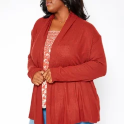 Asoph Plus Size Soft Knit Open Front Waterfall Drape Cardigan -Radiant Drape Sales 2016936 120 2
