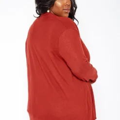 Asoph Plus Size Soft Knit Open Front Waterfall Drape Cardigan -Radiant Drape Sales 2016936 120 3
