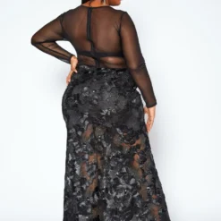 Asoph Plus Size Elegant Patterned Lace Mermaid Hem Gown 8 Asoph Plus Size Elegant Patterned Lace Mermaid Hem Gown -Radiant Drape Sales 2017007 001 3