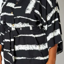 Asoph Plus Size Abstract Striped Button Front Mini Dress -Radiant Drape Sales 2017008 001 5