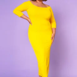 Asoph Plus Size Sincere Off Shoulder Bodycon Maxi Dress