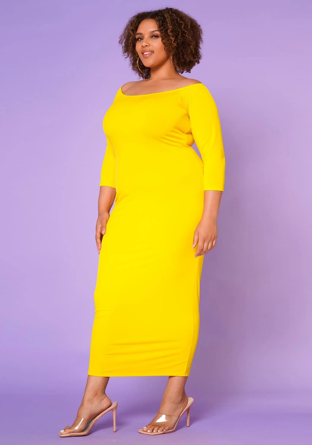 Asoph Plus Size Sincere Off Shoulder Bodycon Maxi Dress 3 Asoph Plus Size Sincere Off Shoulder Bodycon Maxi Dress - Image 3