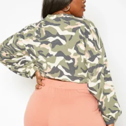 Asoph Plus Size Camo Print Crew Neck Sweater -Radiant Drape Sales 2017103 102 4