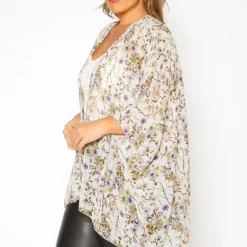 Asoph Plus Size Floral Print Kimono Cardigan -Radiant Drape Sales 2017106 749 0