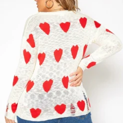 Asoph Plus Size Sweet Hearts Print Knit Sweater 8 Asoph Plus Size Sweet Hearts Print Knit Sweater -Radiant Drape Sales 2017111 952 3