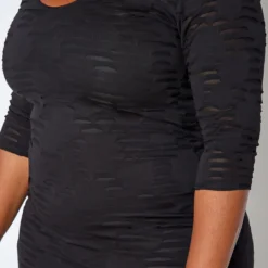 Asoph Plus Size Slit Details Bodycon Mini Dress -Radiant Drape Sales 2017130 001 4