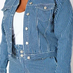 Asoph Plus Size Pin Striped Jean Jacket 10 Asoph Plus Size Pin Striped Jean Jacket -Radiant Drape Sales 2017142 290 5