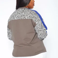 Asoph Plus Size Leopard Print Raglan Sleeve Sweatshirt 8 Asoph Plus Size Leopard Print Raglan Sleeve Sweatshirt -Radiant Drape Sales 2017152 128 2