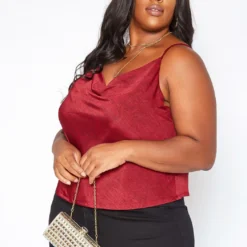 Asoph Plus Size Cowl Neck Cami Top