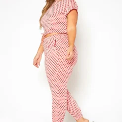 Asoph Plus Size Polka Dot Print Crop Top & Joggers Set 7 Asoph Plus Size Polka Dot Print Crop Top & Joggers Set -Radiant Drape Sales 2017179 110 1