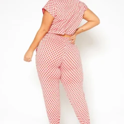 Asoph Plus Size Polka Dot Print Crop Top & Joggers Set 8 Asoph Plus Size Polka Dot Print Crop Top & Joggers Set -Radiant Drape Sales 2017179 110 2