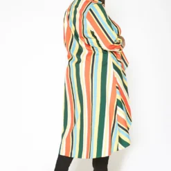 Asoph Plus Size Multi Color Striped High Low Collar Top -Radiant Drape Sales 2017211 128 3