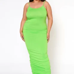 Asoph Plus Size Never Basic Ruched Bodycon Maxi Dress