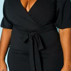 Plus Size V Neck Wrap Bodycon Mini Dress 9 Plus Size V Neck Wrap Bodycon Mini Dress -Radiant Drape Sales 2017244 005 5