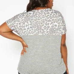 Asoph Plus Size Print Splice Crew Neck Tee Shirt -Radiant Drape Sales 2017375 107 3