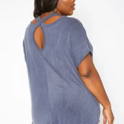 Asoph Plus Size Back Cross Hem Design Tee Shirt -Radiant Drape Sales 2017417 290 2