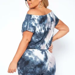 Asoph Plus Size Home Lounge Tie Dye Romper -Radiant Drape Sales 2017455 108 4
