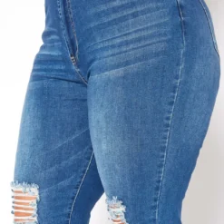 Asoph Plus Size Distressed Blue Wash High Waist Skinny Denim Jeans -Radiant Drape Sales 2017458 185 4