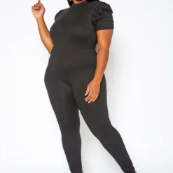 Asoph Plus Size Up Leveled Basic Bodycon Jumpsuit